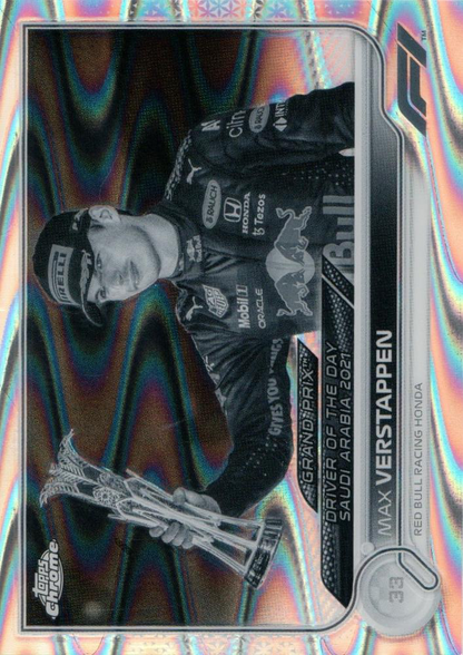 2022 Topps Chrome Formula 1 Black & White RayWave Max Verstappen #192 Red Bull Racing Honda