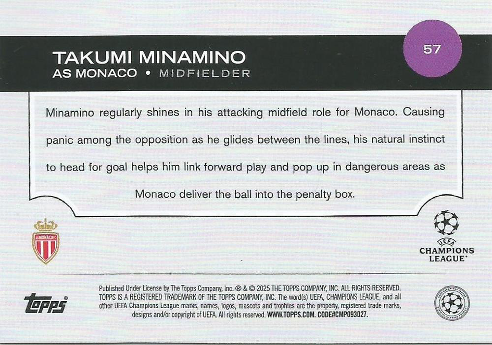 2024 Topps UCC Takumi Minamino #57 AS Monaco