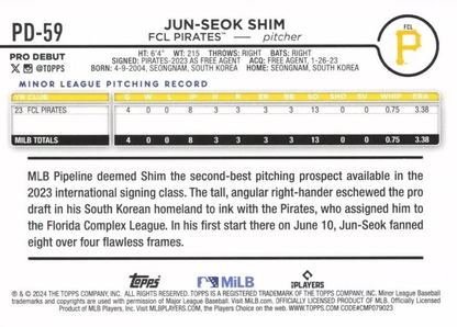 2024 Topps Pro Debut Jun-Seok Shim #PD-59 FCL Pirates