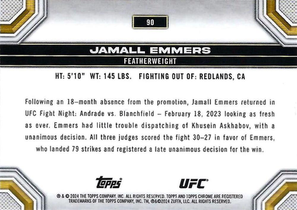 2024 Topps Chrome UFC Jamall Emmers RC #90