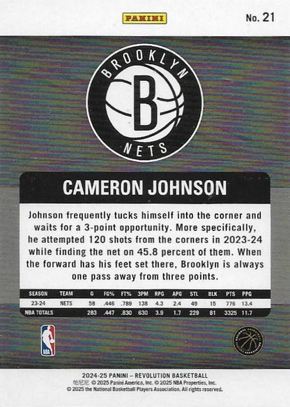 2024 Panini Revolution Cameron Johnson #21 Brooklyn Nets