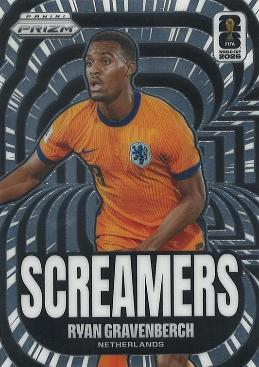2026 Panini Prizm FIFA World Cup Screamers Ryan Gravenberch #8 Pays-Bas