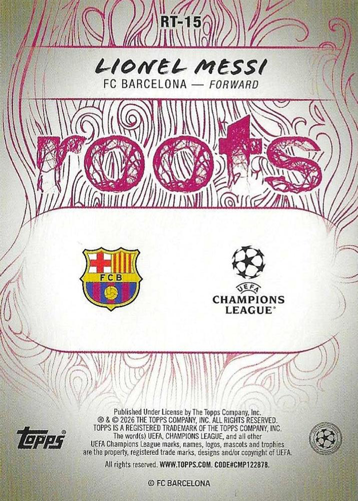 2025 Topps Flagship UCC Roots Lionel Messi #RT-15 FC Barcelona