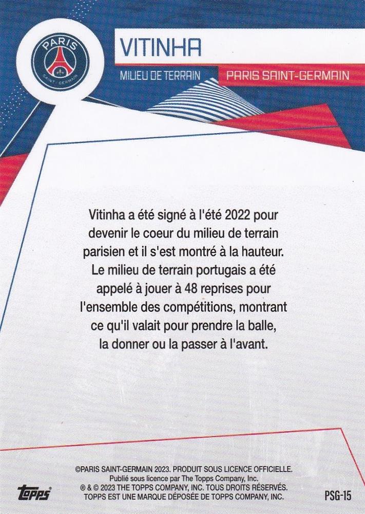 2023 Topps PSG Fan Set Vitinha #PSG-15 Paris Saint-Germain