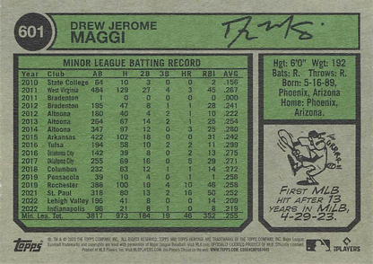 2023 Topps Heritage Drew Maggi RC Pittsburgh Pirates #601