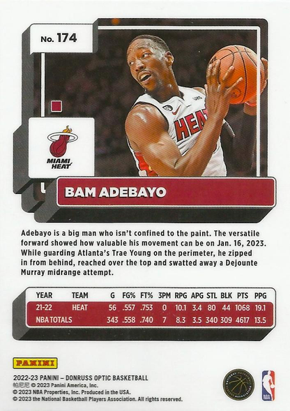 2022 Panini Donruss Optic Bam Adebayo #174 Miami Heat