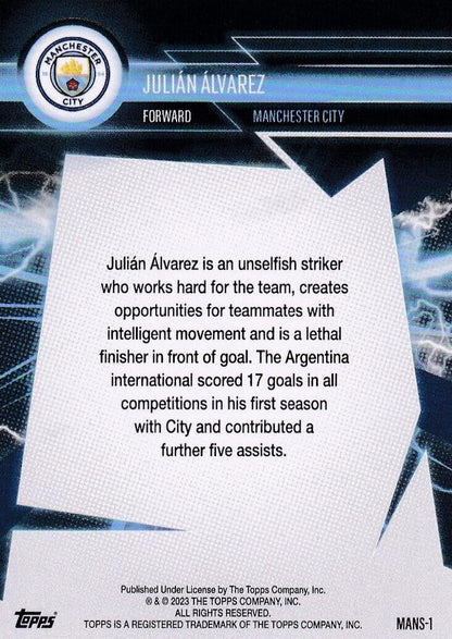 2023 Topps Manchester City Fan Set Super Electric Julián Álvarez #MANS-1