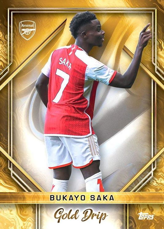2023 Topps Arsenal Team Set Bukayo Saka Gold Rip #49 Arsenal FC