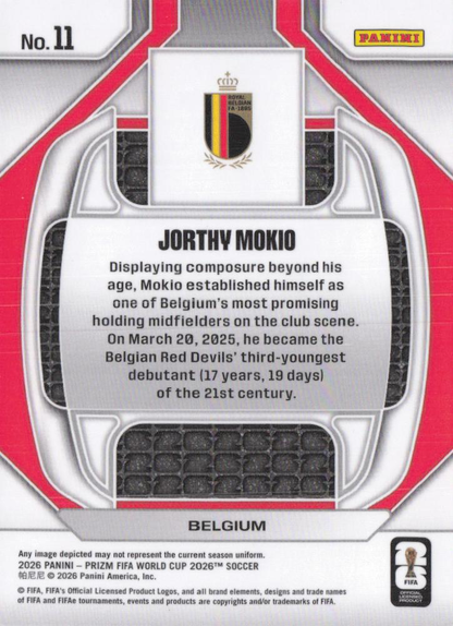 2026 Panini Prizm FIFA World Cup New Era Jorthy Mokio #11 Belgique