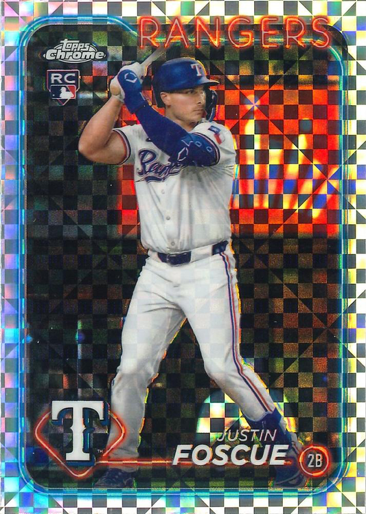 2024 Topps Chrome Update X-Fractor Parallel Justin Foscue RC Texas Rangers #USC179
