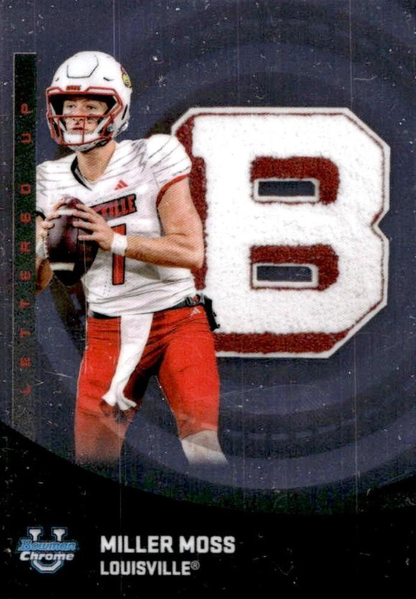 2025 Topps Bowman U Chrome Lettered Up Miller Moss #LU-8 Louisville Cardinals