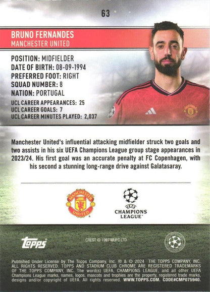 2023 Topps Stadium Club Chrome UCC Bruno Fernandes #63 Manchester United