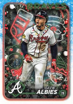 2024 Topps Holiday Ozzie Albies SP VAR Christmas Light Necklace #H108b