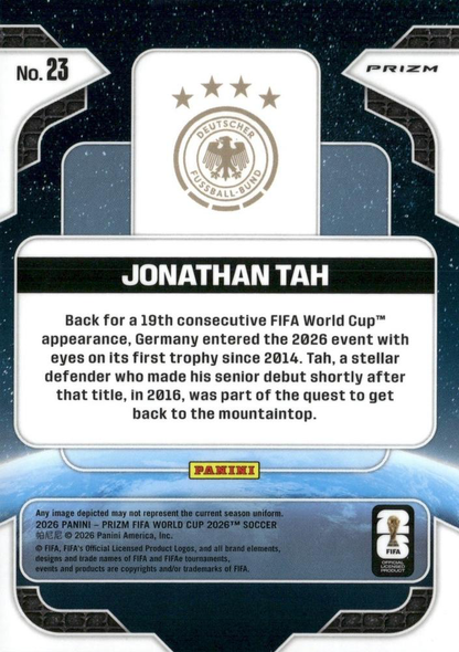 2026 Panini Prizm World Cup Global Reach Jonathan Tah #23 Allemagne