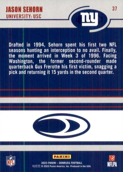 2023 Panini Donruss Retro 2003 Jason Sehorn #37 New York Giants