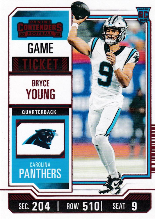 2023 Panini Contenders Red Bryce Young RC #15 Carolina Panthers