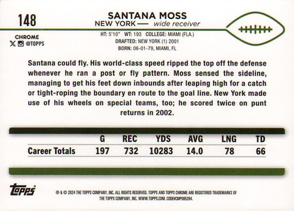 2024 Topps Chrome Football Santana Moss #148 New York Jets