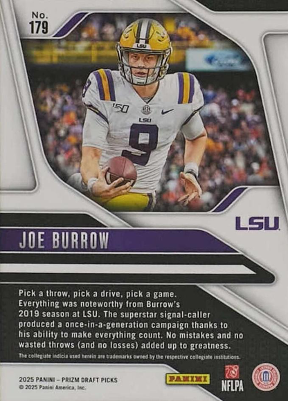 2025 Panini Prizm Draft Picks Joe Burrow #179 LSU Tigers