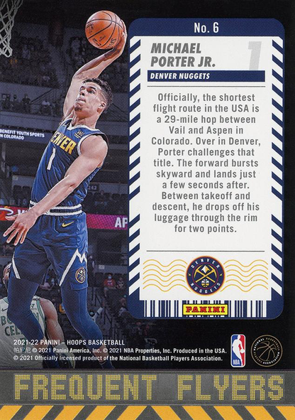 2021 Panini Hoops Frequent Flyers Michael Porter Jr. #6 Denver Nuggets
