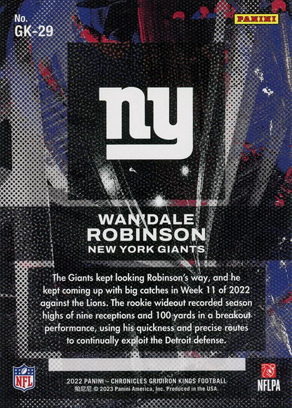 2022 Panini Chronicles Gridiron Kings RC Wan'Dale Robinson #GK-29 New York Giants