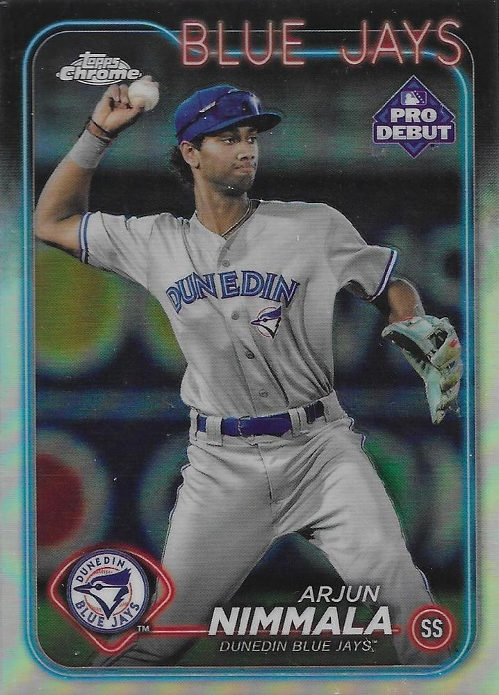 2024 Topps Pro Debut Chrome Refractor Arjun Nimmala #PDC-144 Dunedin Blue Jays