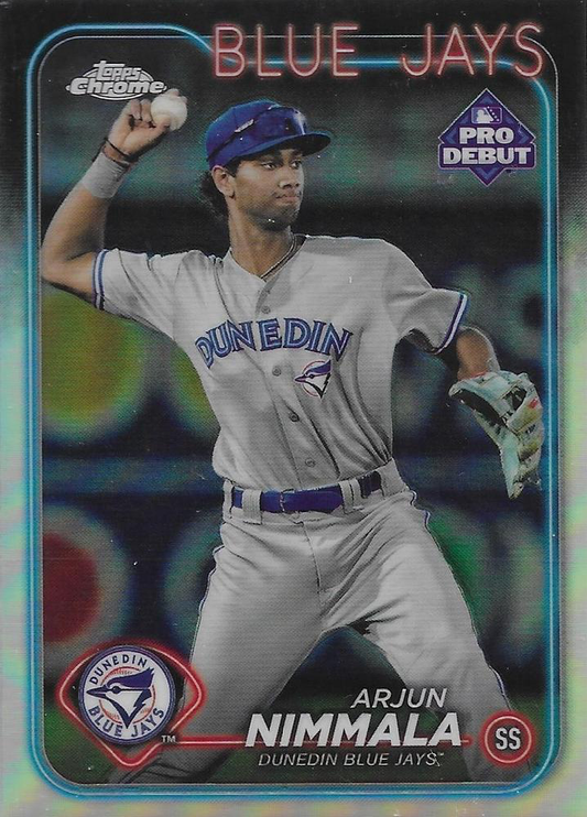2024 Topps Pro Debut Chrome Refractor Arjun Nimmala #PDC-144 Dunedin Blue Jays