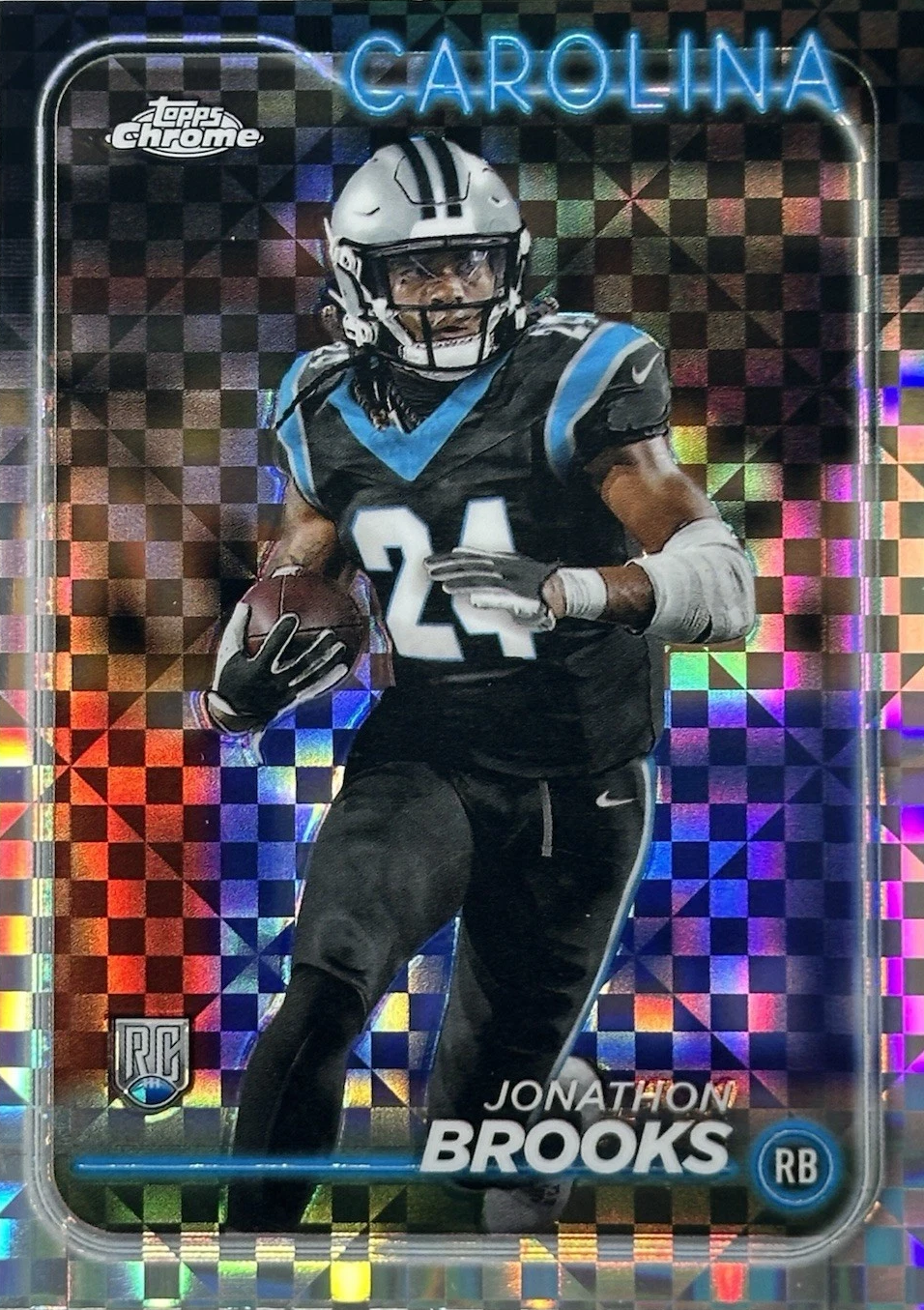 2024 Topps Chrome Football X- Fractor Jonathon Brooks RC #216 Carolina Panthers