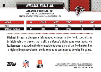 2026 Topps Flagship Michael Penix Jr. #8 Atlanta Falcons