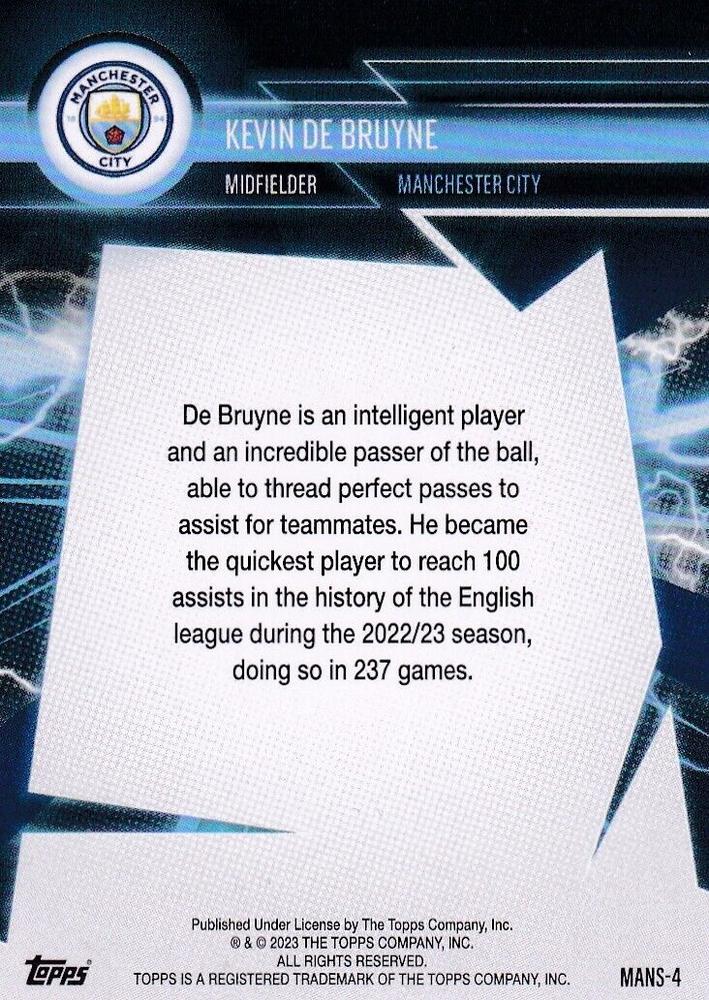 2023 Topps Manchester City Fan Set Super Electric Kevin De Bruyne #MANS-4