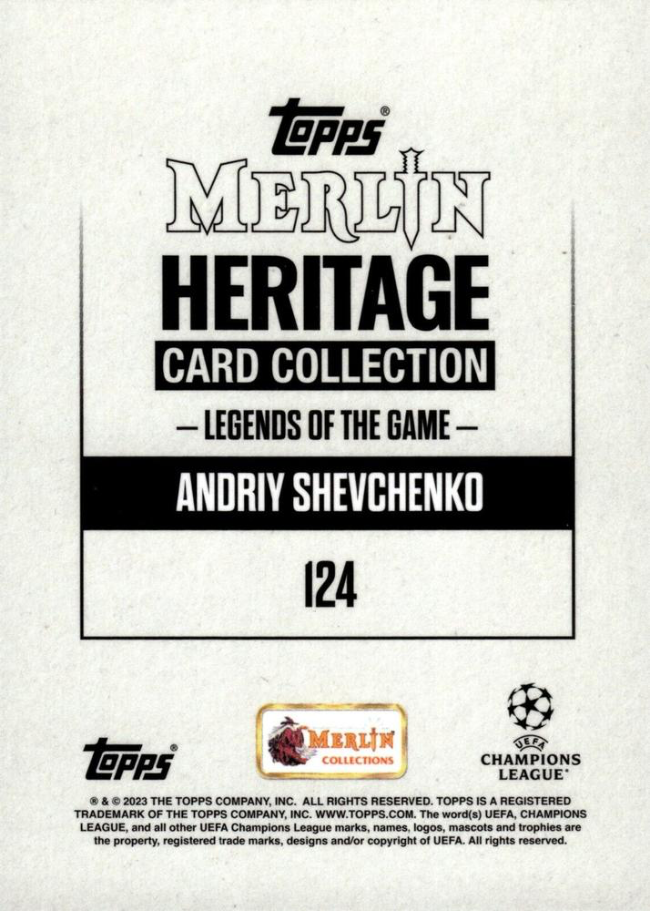 2023 Topps Merlin Heritage UCC Andriy Shevchenko LGD #124 A.C. Milan