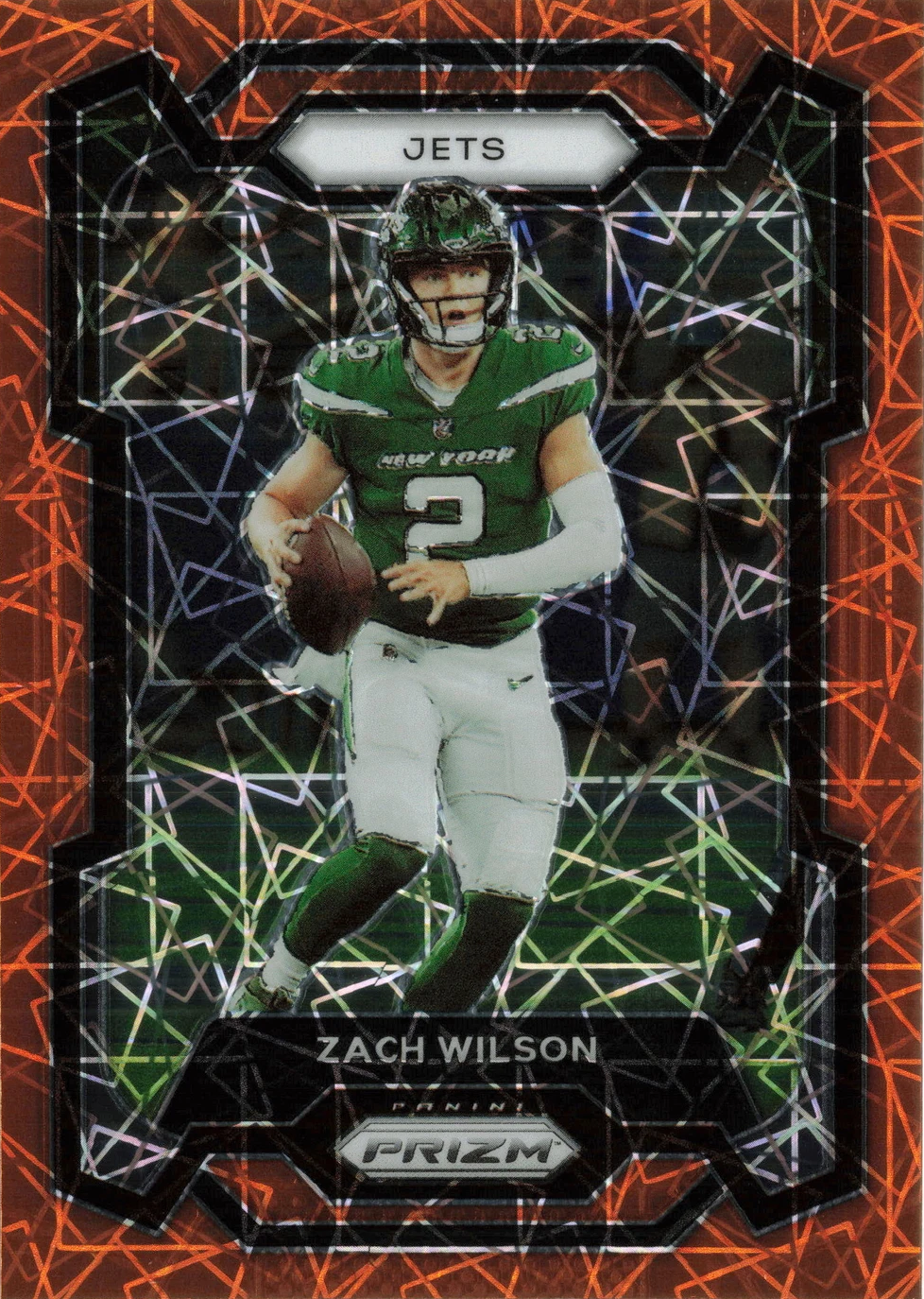 2023 Panini Prizm Lazer Orange Zach Wilson New York Jets #235