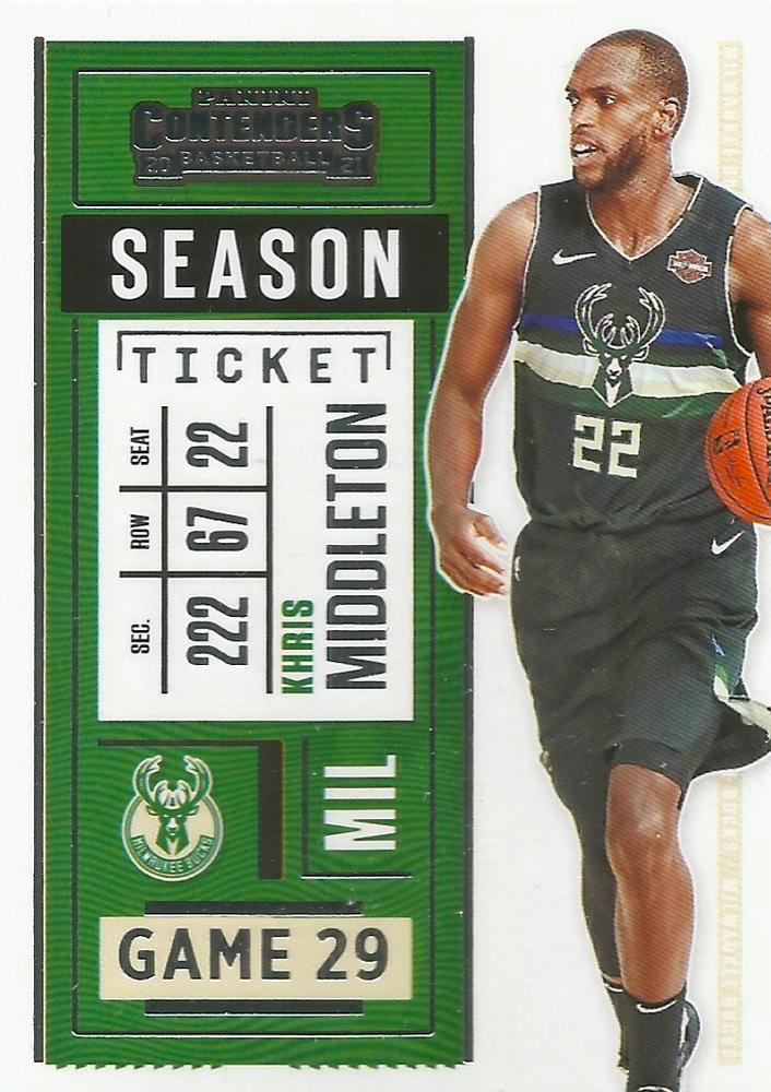 2020 Panini Contenders Khris Middleton #13 Milwaukee Bucks