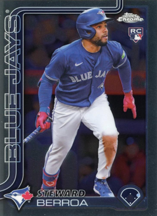 2025 Topps Chrome MLB Steward Berroa RC #163 Toronto Blue Jays