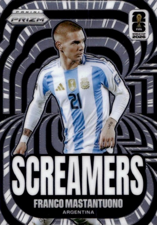 2026 Panini Prizm FIFA World Cup Screamers Franco Mastantuono #24 Argentine