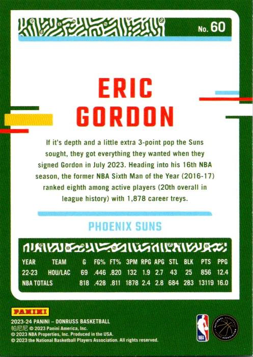 2023 Panini Donruss Eric Gordon #60 Phoenix Suns