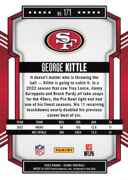 2023 Panini Score Football George Kittle San Francisco 49ers #171