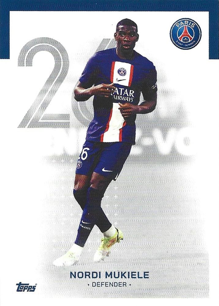 2022 Topps PSG Team Set Nordi Mukiele #11 Paris Saint-Germain