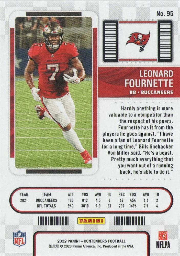 2022 Panini Contenders Leonard Fournette #95 Tampa Bay Buccaneers