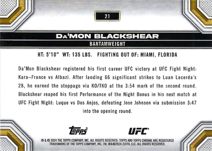 2024 Topps Chrome UFC Da'Mon Blackshear RC #21