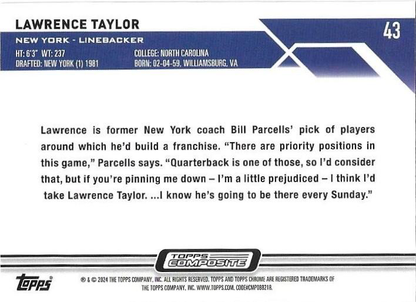 2023 Topps Composite Football Lawrence Taylor Chrome #43 New York Giants