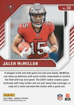 2024 Panini Donruss Elite Series Rookies Jalen McMillan #30 Tampa Bay Buccaneers