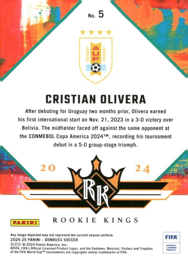 2024 Panini Donruss Rookie Kings Cristian Olivera #5 Uruguay