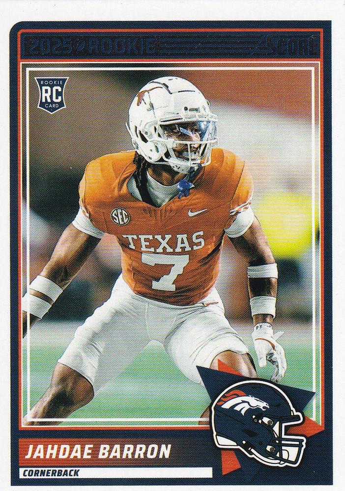 2025 Panini Score Jahdae Barron RC #89 Denver Broncos