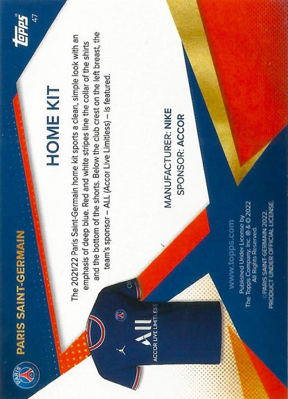 2021 Topps PSG Team Set Home Kit #47 Paris Saint-Germain