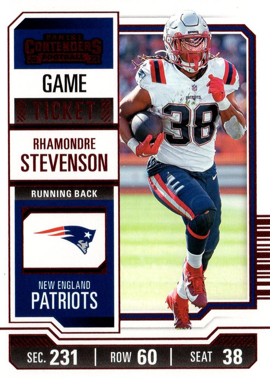 2023 Panini Contenders Red Parallel Rhamondre Stevenson New England Patriots #71