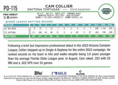 2024 Topps Pro Debut Cam Collier #PD-115 Daytona Tortugas