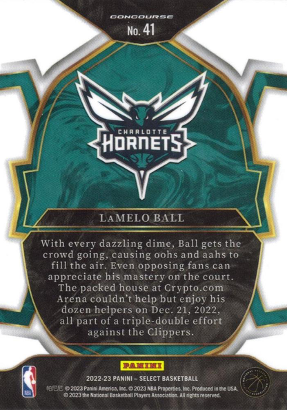 2022 Panini Select Blue LaMelo Ball #41 Charlotte Hornets