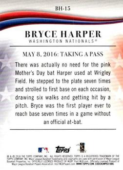 2018 Topps Update Bryce Harper Highlights #BH-15 Washington Nationals