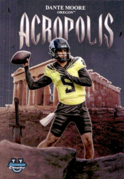 2025 Topps Bowman U Chrome Acropolis Dante Moore #A-7 Oregon Ducks