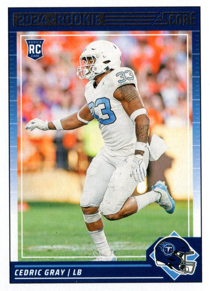 2024 Panini Score Football Cedric Gray Tennessee Titans #367 RC